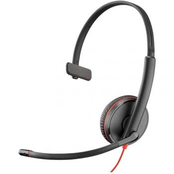 Auriculares Diadema Alámbricos Poly Blackwire 3215 USB Tipo C para Llamadas y Música, Negro