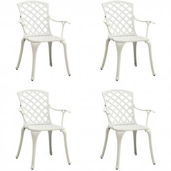 vidaXL Garden Chairs 4 pcs Cast Aluminium White