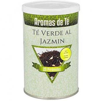 Aromas de Té - Té Verde al Jazmín en Bolsitas - Contiene Fresas Liofilizadas, Brotes de Jazmín y Pétalos de Rosa - Infusión Natural - Propiedades Digestivas y Relajantes - 20 Pirámides