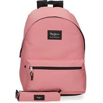 Pepe Jeans Mochila & Estuche Aris, color Rosa