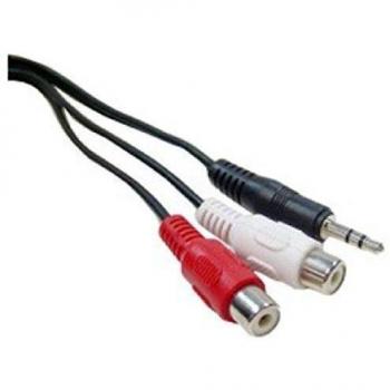 Cablematic - Cable Audio Stereo MiniJack 3.5-M a 2xRCA-H 20m