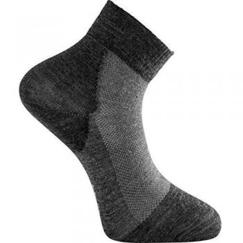 Calcetines Liner Cortos Skilled de Lana - Gris Oscuro/Negro, Leves para Outdoor
