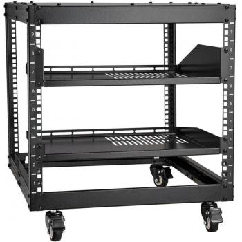 Vevor 9U Adjustable Depth Open Frame Server Rack, 23''-40'', Free Standing or Wall Mount with 360° Casters