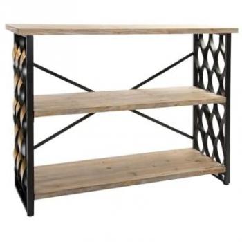 Consola Home Esprit Marrón y Negro de Madera y Metal 120 x 34 x 93 cm