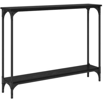 Mesa Consola Estilo Moderno Roble Negro 100 x 22,5 x 75 cm Madera Ingenierizada