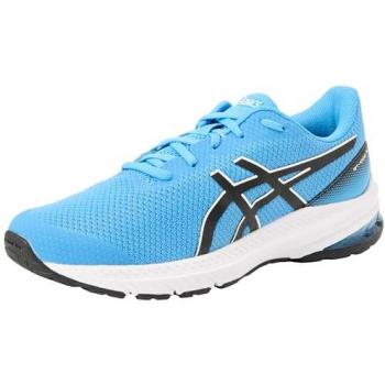 Asics Zapatillas Running GT-1000 12 GS para niños, color azul y negro, modelo 1014A296-404, talla 36 EU