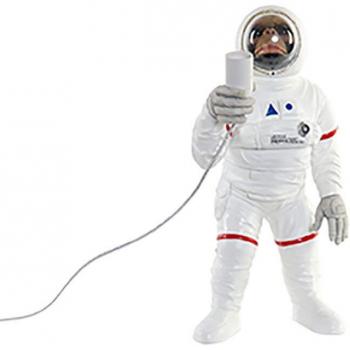 Lámpara de mesa astronauta DKD Home Decor 24 x 22,5 x 47,5 cm Blanco Resina 220 V 60 W