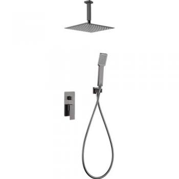 Conjunto ducha monomando empotrado IMEX Catania black gun metal