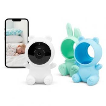 Cámara de Seguridad Inteligente Garza Vigilabebés 1080p HD con Wi-Fi, Visión Nocturna, Sensor de Temperatura, Detección de Llantos, Nanas y Ruido Blanco (Incluye 3