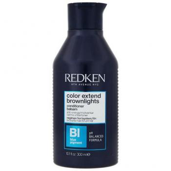 Acondicionador Tonificante Redken Color Extend Brownlights 300 ml - Neutraliza matices cobrizos, fórmula específica para cabellos castaños, ideal para mantener el color y la luminosidad