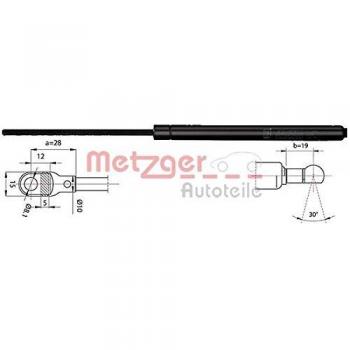 Muelle neumático para cristal trasero BMW 5er E39 - METZGER 2110342
