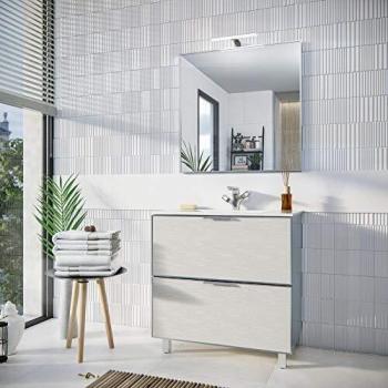 CONSTANKITCHEN Mueble baño 100% Aluminio Inoxidable Modelo Mara 2 cajones de Aluminio con Freno. Varias Medidas con 10 Colores a Elegir. No Incluye Espejo ni Lavabo. Fabricado EN ESPAÑA.