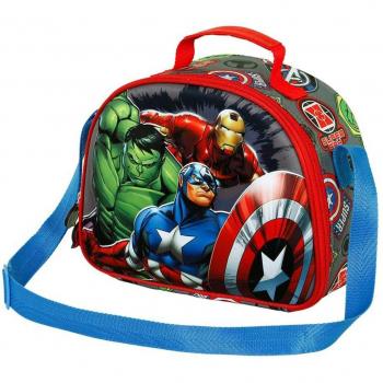 Bolsa Portameriendas 3D Invencible Los Vengadores Avengers Marvel - Karactermania Azul