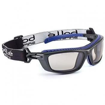 BAXTER - Montura PC negro y azul – Ocular incoloro en PC anti-vaho y anti-rayaduras PLATINUM – cinta y espuma