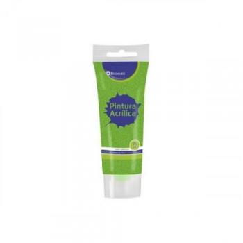 Bote pintura acrílica verde con glitter de 75 ml