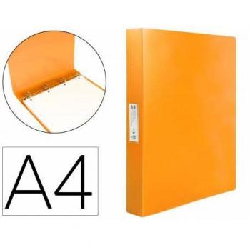 Carpeta Liderpapel 4 anillas polipropileno DIN A4 25mm color naranja