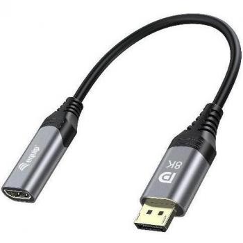 Adaptador de cable de vídeo DisplayPort a HDMI de 0,15 m en color Negro y Gris