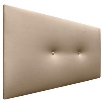 Cabecero Acolchado de Polipiel Liso con Botones en Champán - 90x50cm para Camas 80/90, Diseño Moderno y Elegante