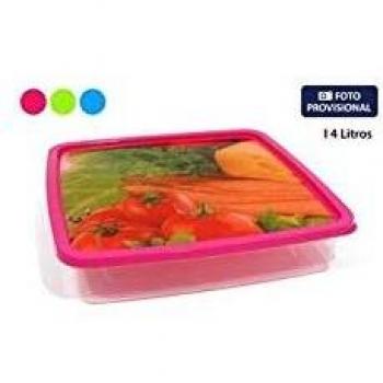 Privilege Fiambrera Cuadrada 4 L, Colores Surtidos, Plastico, Multicolor, Talla Unica