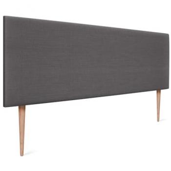 Cabecero de Lino Natural Liso Tapizado Moderno con Patas 135x105cm (Gris Oscuro)