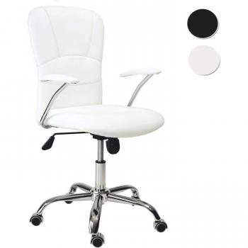 Adec - Silla de Oficina Giratoria Despacho Escritorio Estudio con Brazos Modelo Maggie, Simil Piel Color Blanco, Medidas. 58 X 55 X 106 Cm