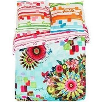 Desigual Mojito - Juego de funda nórdica, 240 x 220 cm + 2 fundas de almohada, 65 x 65 cm, color ácido
