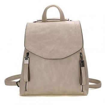 Bolso Mochila Cuero Mujer Casual, JOSEKO Mochila Antirrobo Impermeable Mochila de Estudiante con Solapa de Cuero Monedero de Elegante para Damas Universitarias con Correas Ajustables