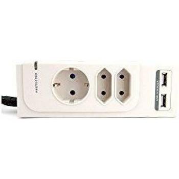 Regleta Mooster Doble de Proteccion 7 Tomas