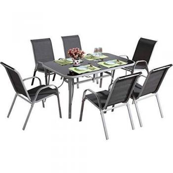 habitatetjardin Comedor de jardín en textileno Cordoba - Phoenix - Gris Oscuro