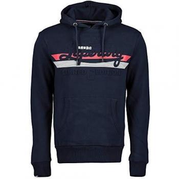 Superdry Embossed Classic - Sudadera con Capucha para Hombre, Hombre, Color Azul, tamaño XXXL