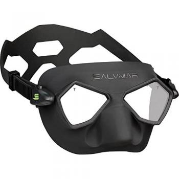 Máscara de Pesca Submarina Salvimar Mimic - Diseño hidrodinámico, lentes de vidrio templado, faldón de silicona suave, ajuste ergonómico, campo de visión amplio