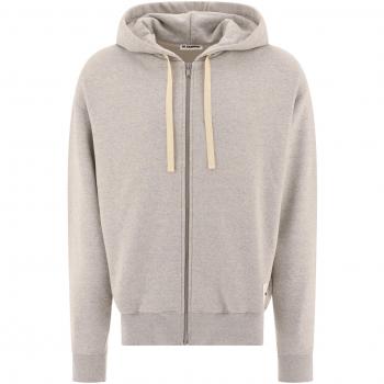 Jil Sander Men's Zippered Hoodie With Logo Patch in Grey | Size Medium | J47HG0101J20010052