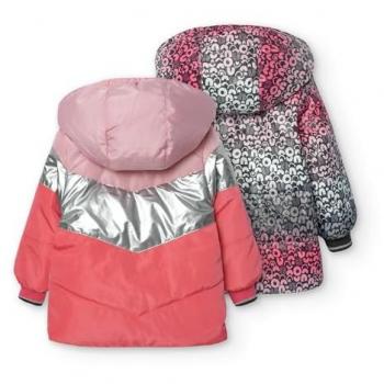 Parka reversible de bebé niña Boboli AW24219204 con plumífero, capucha y cierre de cremallera