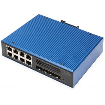 Digitus Industrial 8 + 4 Port L3 Managed Gigabit PoE Switch with 10G Uplink