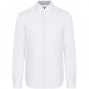 Armani Exchange Men's Classic White Cotton Oxford Shirt, Long Sleeve, Size S/M