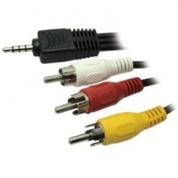 Omenex 530613 - Cable con conector jack de 3,5 m y 3 RCA macho