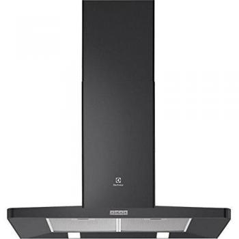 Campana de pared decorativa Electrolux EFF 90462 OK, 90cm, 603m³/h, color negro, 47 dB, 3 velocidades