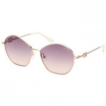 Guess GU7907 Shiny Rose Gold Geometric Sunglasses with Gradient Lenses for Women, Size 59 MM