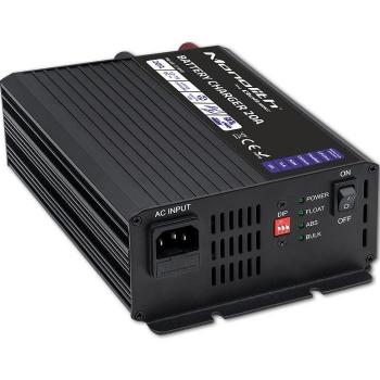 Cargador Inteligente Monolith Qoltec para Baterías LiFePO4 AGM GEL SLA | 20A | 12V