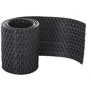 Tiras de polyrattan marca Gartenfreude para cercas metálicas, antracita, 2,53 x 0,19 m