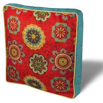 Cojín de Asiento Rojo y Azul 50% Algodón 50% Poliéster 42x42cm Lavable y Fácil Planchado