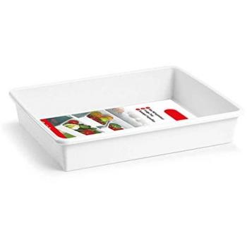 Bandeja de polipropileno blanca para hostelería, frigorífico, 4 litros, dimensiones 34,5 x 26 x 6,5 cm
