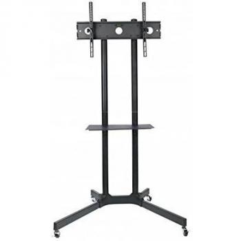 Soporte móvil para TV LCD/LED de 30 a 65, con estante, capacidad máxima de 60 kg, altura ajustable de 100 a 150 cm