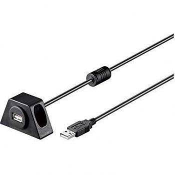 Cable Alargador USB 2.0 Hi-Speed con Soporte de Montaje 0,6 m