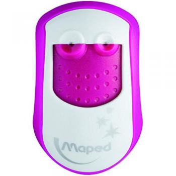 Maped - Material Escolar - Sacapuntas Clean - Sacapuntas con Depósito - 2 Orificios para Afilar - Apertura y Cierre Automáticos - Gran Capacidad de Reserva - 3 Colores Diferentes