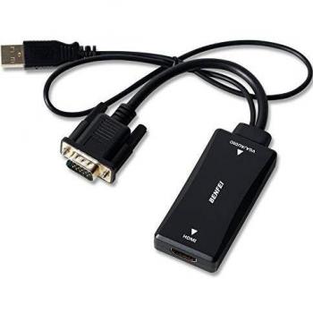 Adaptador VGA a HDMI con Audio, BENFEI Conversor VGA Macho a HDMI Hembra Conexión de Computadora Portátil, PC, TV Box con Salida VGA a HDTV, Monitor, Proyector con Entrada HDMI