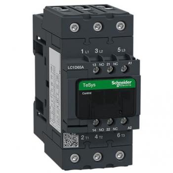 Contactor TeSys D Schneider Electric LC1D65AQ7, 3 polos, 1 NA + 1 NC, capacidad de corriente de 65 A, tensión de funcionamiento hasta 440 V AC-3, bobina de 380