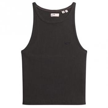 Camiseta Superdry Essential Logo Racer tirantes negro mujer