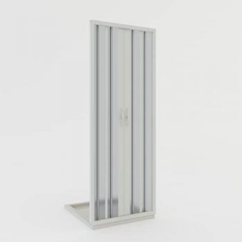 Puerta de ducha plegable de PVC reducible reversible 185 cm con apertura central 130 cm modelo Giglio