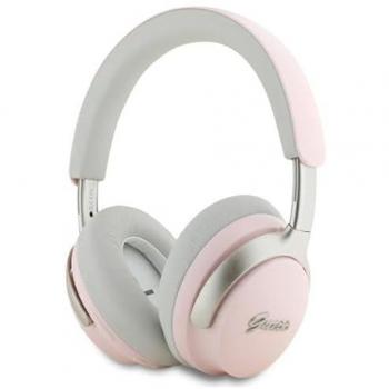 Auriculares Bluetooth Guess con Cancelación de Ruido ANC/ENC, Script Logo Metálico, Rosa, Unisex, hasta 40h de Autonomía